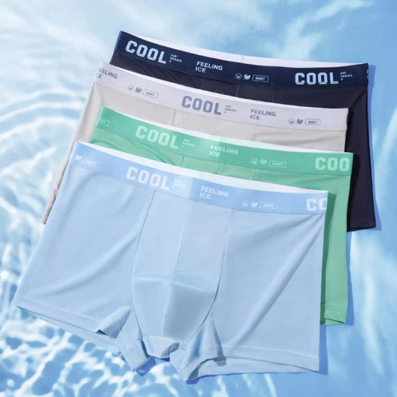 Ecmln Quần Lót boxer Vải Lụa Lạnh Nhanh Khô Thoáng Khí Thời Trang Nam Cao Cấp xl-3xl