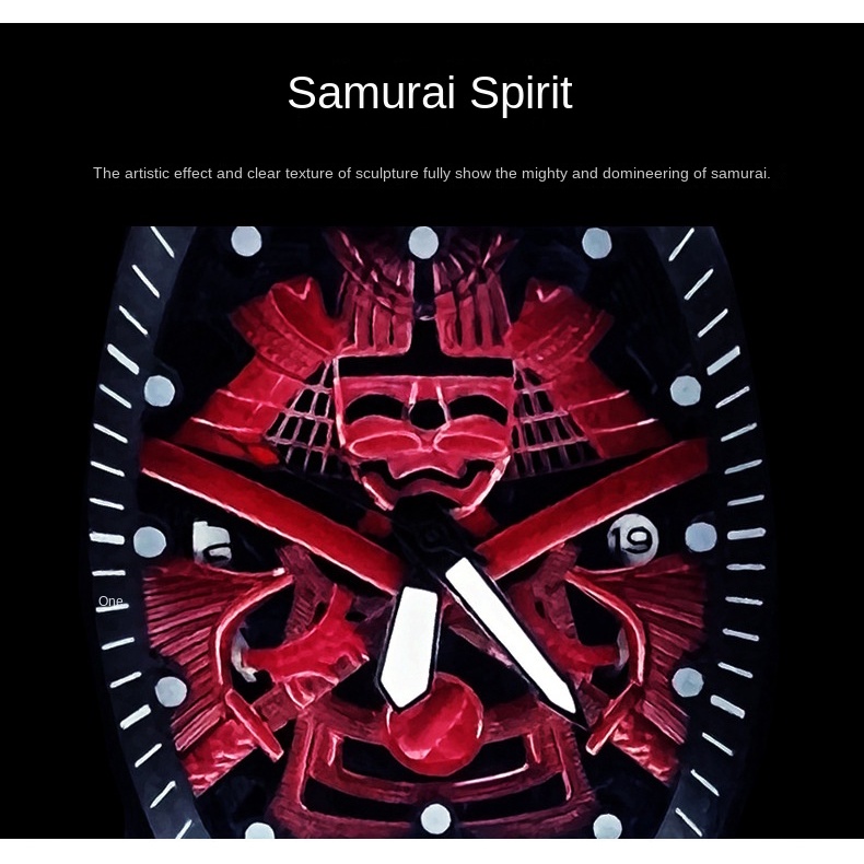 Novicta Đồng Hồ Thể Thao samurai Phản Quang Chống Thấm Nước Dây silicone Cho Nam