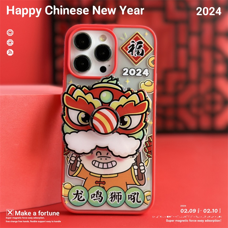 Ốp Điện Thoại Họa Tiết Sư Tử Bắt Mắt Cho iphone 15 14 pro max 13 12 pro 11pro max Giá Đỡ