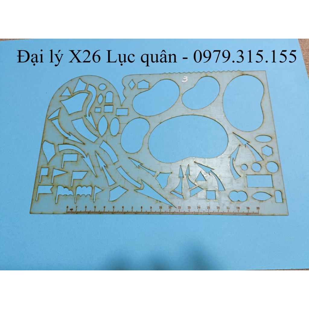Thước chỉ huy tham mưu mẫu 3 (27x18cm)