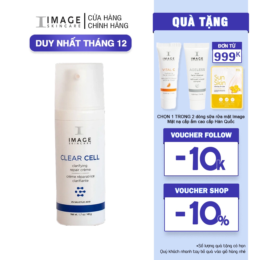 Kem dưỡng giảm mụn, kiềm dầu IMAGE Skincare Clear Cell Clarifying Repair Creme 48g