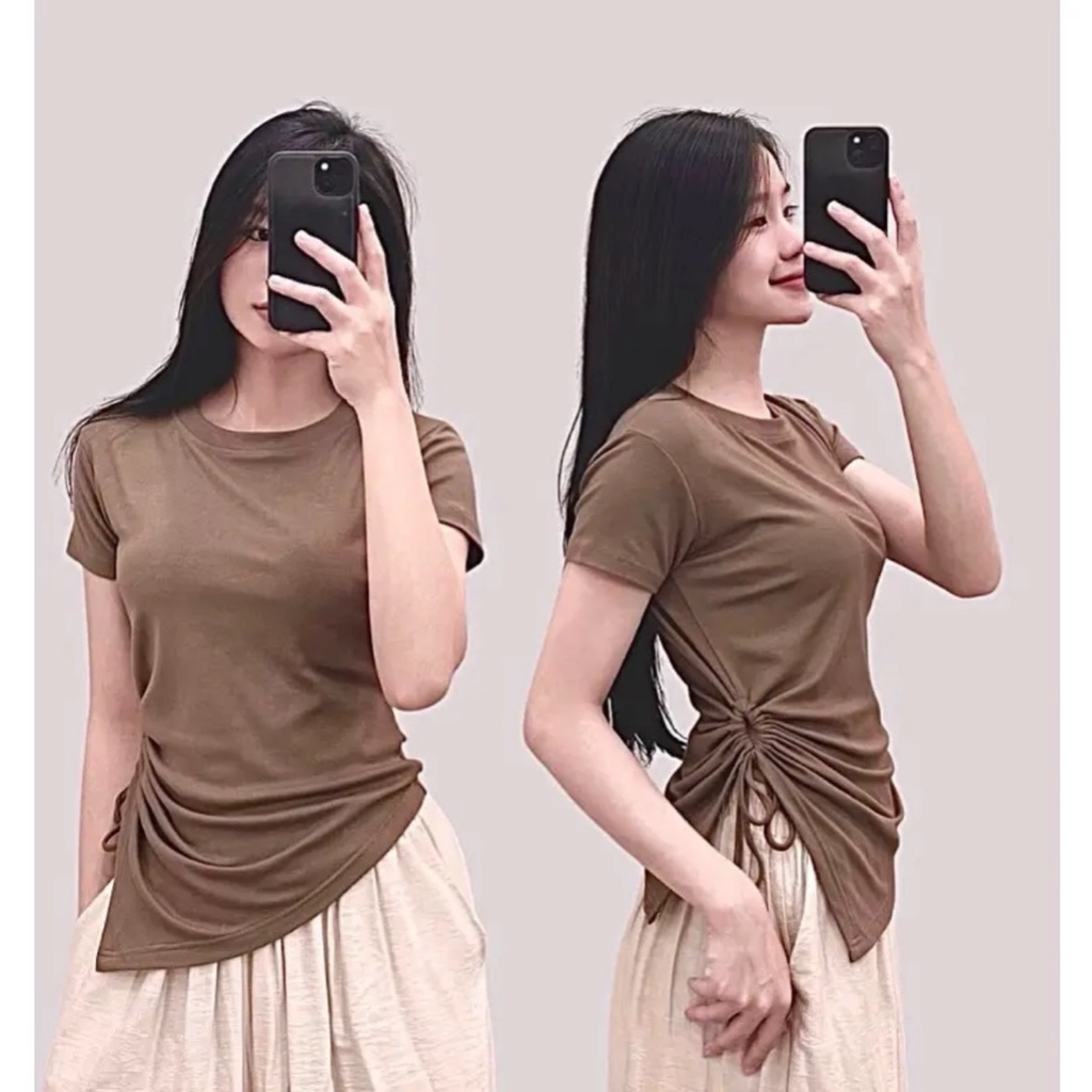 ÁO THUN PHOM ÔM DÂY RÚT 1 BÊN A64 BIG SIZE 60-90KG