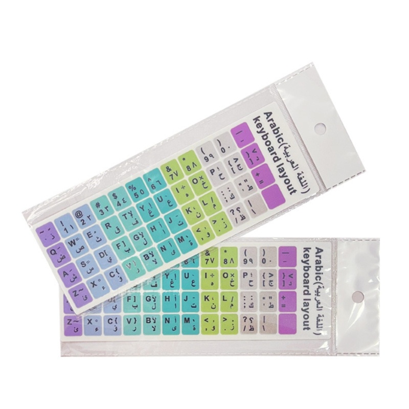 Bộ 2 Miếng Dán Bàn Phím Chữ Tiếng Anh / Nga Hàn Quốc Thông Dụng Cho pc / laptop