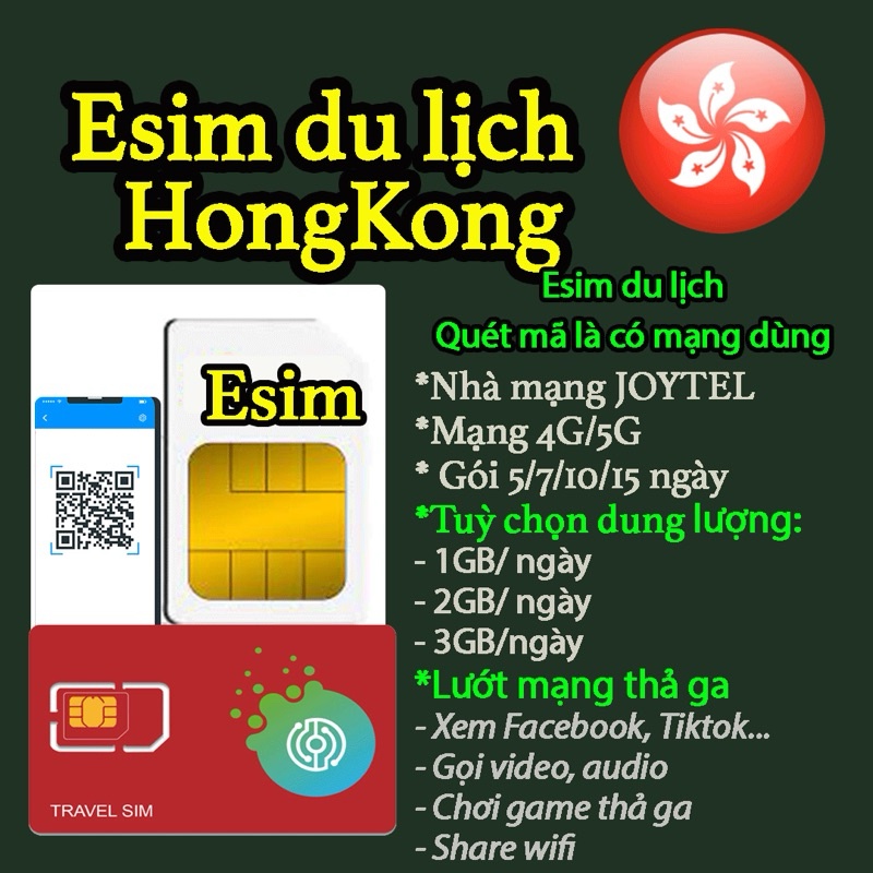 -𝐌𝐨𝐨𝐌𝐨𝐨- Sim du lịch Hongkong. Chỉ bán esim du lịch Hongkong. Đa dạng gói cước