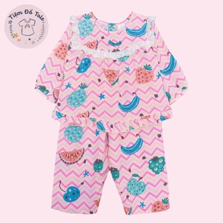 |8-38kg| Bộ tole lanh ren tay dài quần dài bé gái, đồ bộ bé gái ,đồ bộ mặc nhà,đồ ngủ bé gái Tiemdotoleanthy