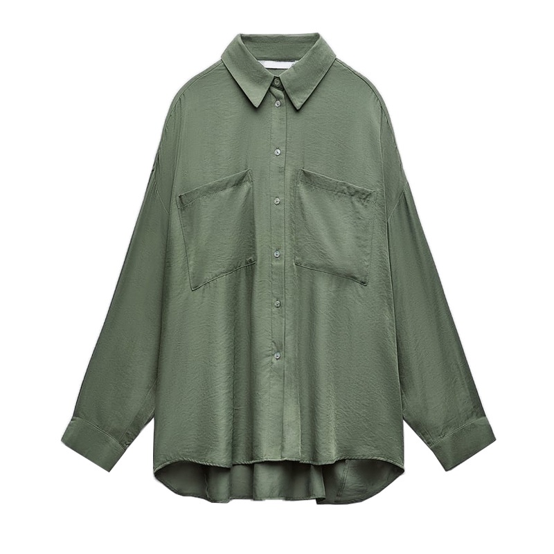 Zara Áo Sơ Mi Tay Dài Dáng Rộng Phong Cách Tối Giản Thời Trang Mùa Thu Cho Nữ 4387238