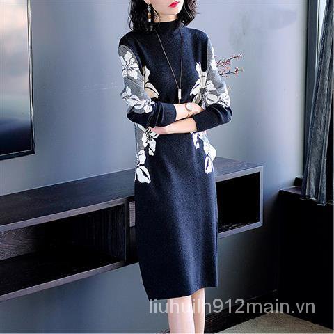 Mới Đầm Len Thêu Hoa Phong Cách Hàn Quốc Thời Trang Thu Đông Chất Lượng Cao Cho Nữ
