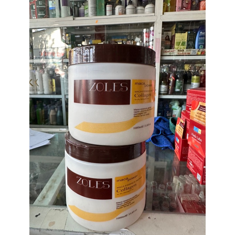 Hấp Dầu - Ủ Tóc - Xả Tóc ZOLES MACA -collagien 1000ml hấp ủ hoặc xả thay dầu xả ,xuôn mềm bóng mượt 