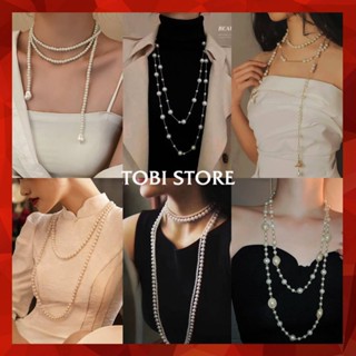 Vòng cổ dây chuyền ngọc HOT TREND dáng dài nhiều lớp mặc áo dài tổng hợp nhiều mẫu