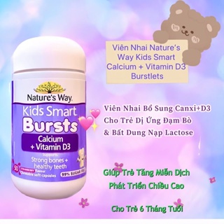 Canxi D3 cho bé dị ứng đạm sữa bò và bdn lactose bé từ 6 tháng lọ 50 viên