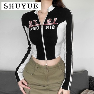 Shuyue áo khoác dù áo khoác bomber chất lượng cao korean chic durable wjk23000e3 42z231016