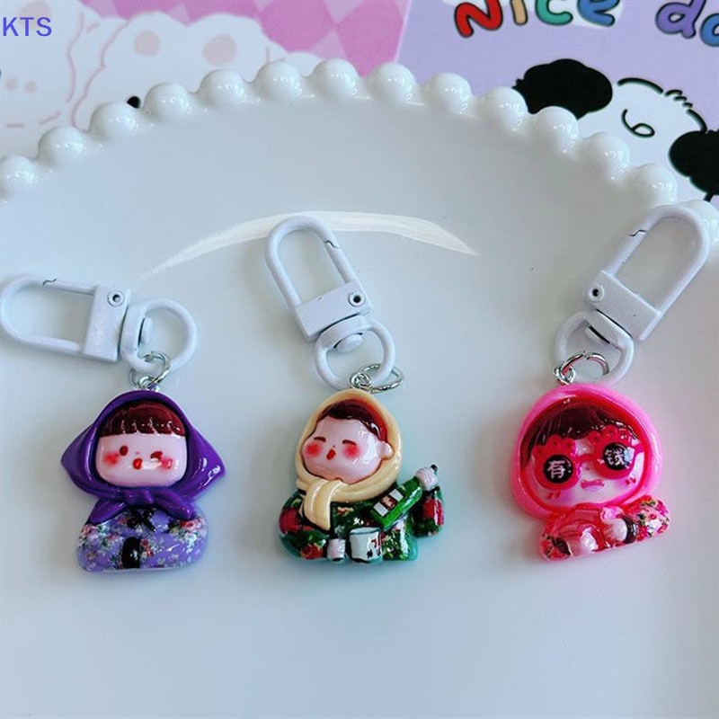 Kts Móc Khóa Có Đệm Bông cotton Họa Tiết Hoạt Hình Dễ Thương Vui Nhộn Cho Bé Gái