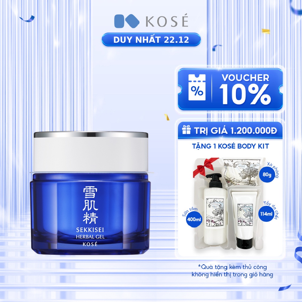 Kem Dưỡng Ẩm, Mặt Nạ Ngủ Đa Năng Kosé Sekkisei HERBAL GEL 80g 6 Trong 1 - Chăm Sóc Da Khỏe, Rạng Rỡ Tự Nhiên