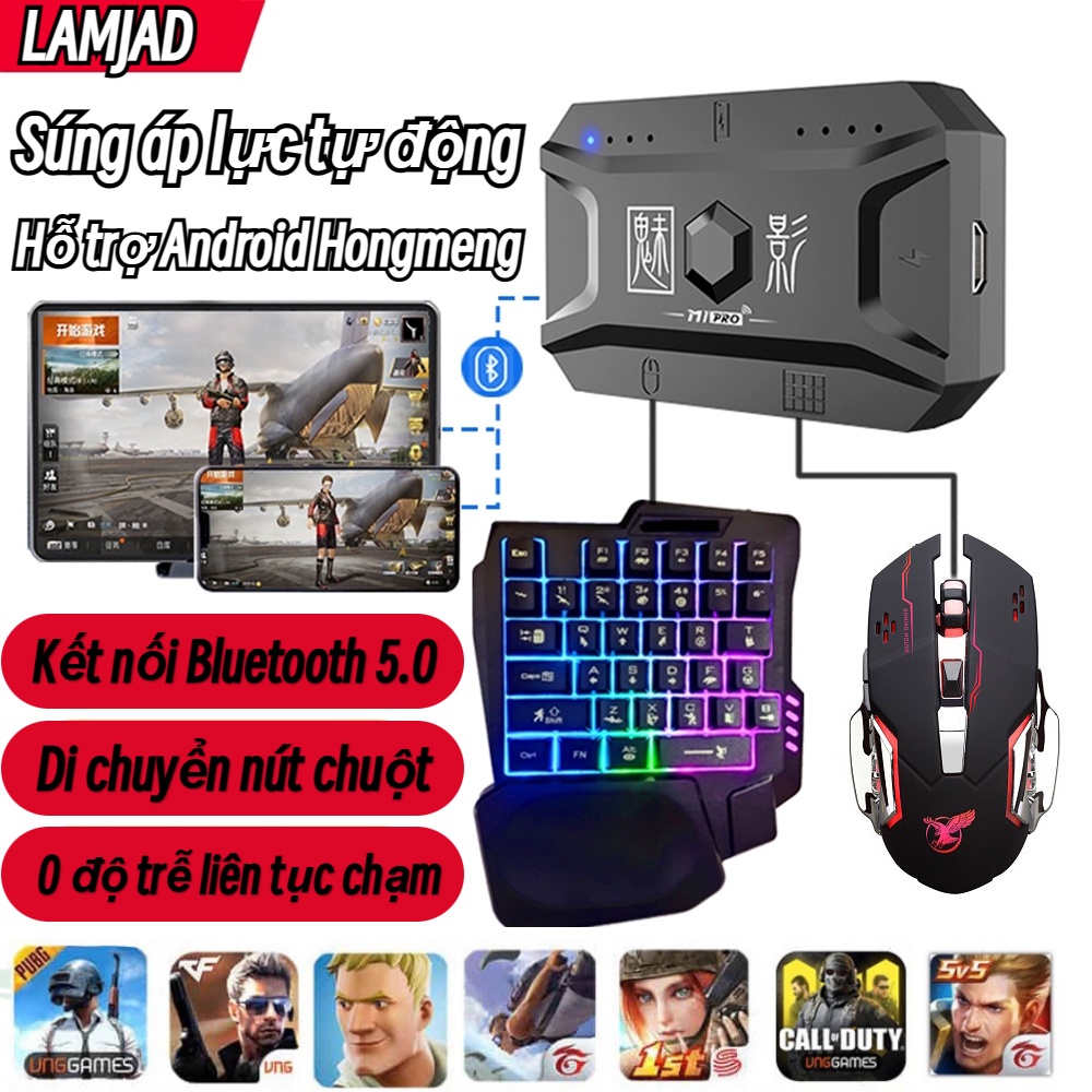 【Mới】Combo bộ chuyển đổi chơi game Meiying M1M3M16 Pro và bàn phím chuột kết nối điện thoại chơi PUBG Mobile, Free Fire