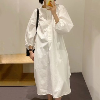 Hàng Mới Về Đầm Sơ Mi Cổ Đứng Tay Phồng Phong Cách Pháp Thời Trang Mùa Xuân Cho Nữ