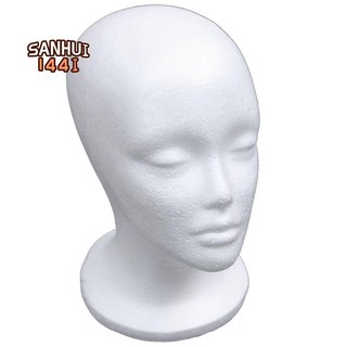 Mô Hình Đầu Ma Nơ Canh Nữ Bằng Xốp Màu Trắng Dùng Trưng Bày Tóc Giả