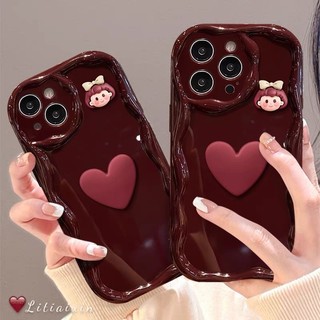 Mới Ốp Điện Thoại Hình Cô Gái 3d Màu Đỏ Rượu Vang Chống Rơi Cho iphone 7 7plus 8 8plus xs xr 11 12 13 14 15 pro plus promax