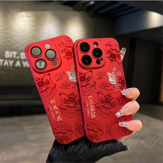 Ốp Điện Thoại PC Cứng Chống Sốc Màu Đỏ Mừng Năm Mới Cho iPhone15 14 13 12 11 Pro Max IXS Max XR XS 7 8 G 7 8 Plus