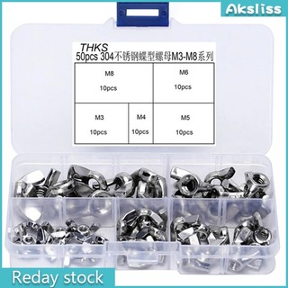 Set 50 đai ốc bằng thép không gỉ m3 m4 m5 m6 m8 dành cho xe đạp