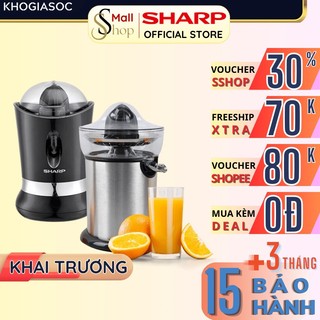 Máy vắt cam cao cấp sharp chính hãng đầu rót trực tiếp, công suất mạnh 130w vắt kiệt nước ej-j130-st - sshop official