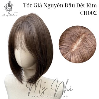  Tóc Giả Nguyên Đầu Dệt Kim CH002 Ngắn Thẳng Mái Thưa 