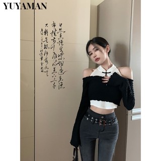YUYAMAN Áo Sơ Mi áo sơ mi nữ áo kiểu hàn quốc nhí nhảnh ins thanh lịch độc đáo ES220201 2Z240109