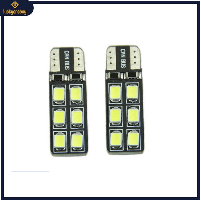 1 Cặp Bóng Đèn Led T10 W5w 2835-12smd Dùng Trang Trí Nội Thất Xe Hơi