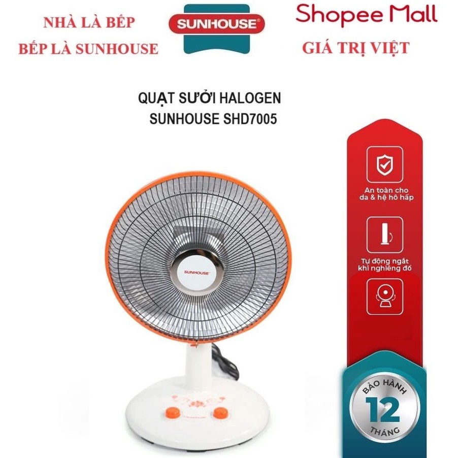 QUẠT SƯỞI HALOGEN SUNHOUSE SHD7005_Hàng chính hãng