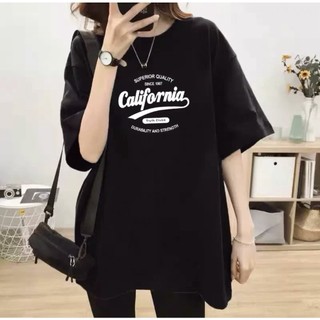 Áo thun 3158 nam nữ unisex tay lỡ dáng rộng vải cotton khô in chữ CALIFORNIA