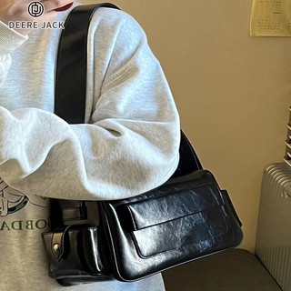 Deere Jack Túi tote Đeo Vai Bằng PU Phong Cách retro Mỹ Đi Xe Máy Dành Cho Nữ Sinh Phiên Bản Hàn Quốc