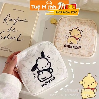Túi đựng đồ cầm tay vải bố TB07 Bóp ví đựng tiền, văn phòng phẩm đồ dùng cá nhân chống nước 1 ngăn