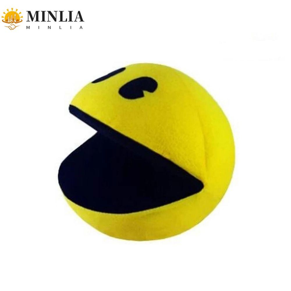 Minlia Pacman Đồ chơi nhồi bông mềm mại dễ thương Quà tặng sinh nhật mềm mại Trẻ em Mặt cười màu vàn