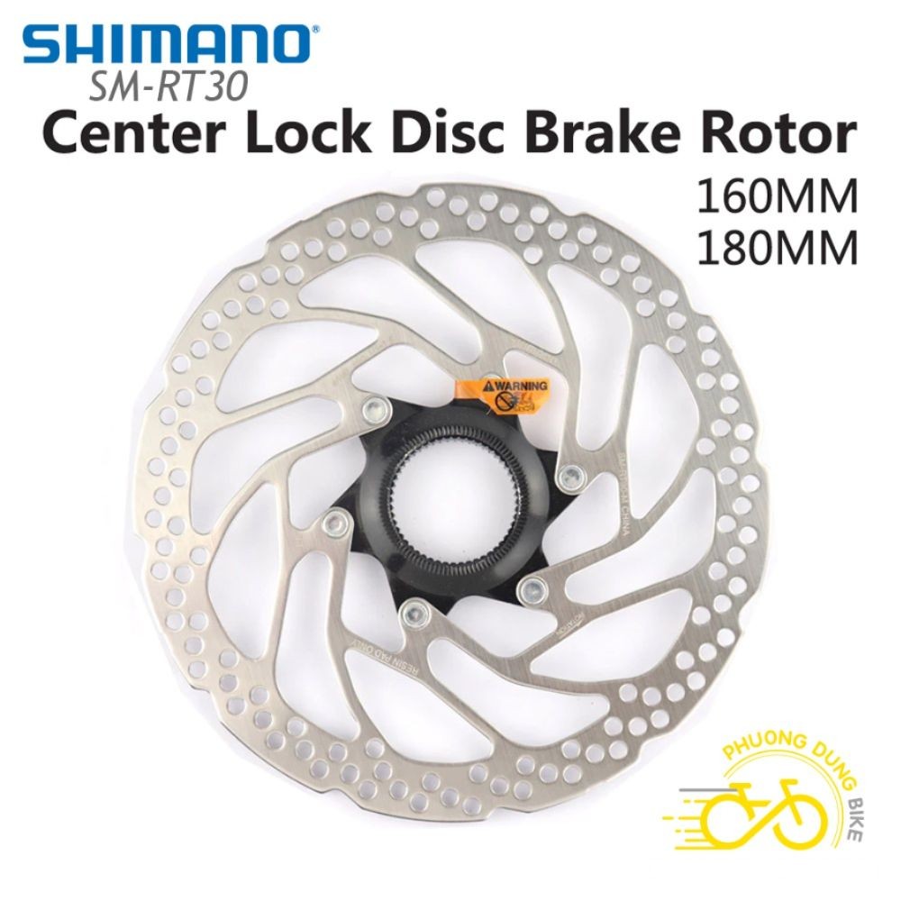Đĩa Phanh Thắng Xe Đạp Rotor Center Lock SHIMANO SM RT30 160mm / 180mm – 1 Cái, Chính Hãng, Không Hộp