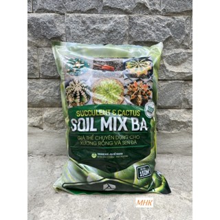 Đất Trồng SOIL MIX BA 15 Lít (6kg) Chuyên Dụng Cho Xương Rồng, Sen Đá, Kiểng Lá