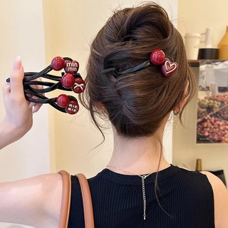 Encore Đỏ Tình Yêu Lấy Kẹp Nữ Đầu Lưng Tấm Tóc Xoắn Kẹp Sang Trọng Một Từ Kẹp Cảm Giác Cao Cấp Kẹp Mũ Đội Đầu 25.2.8