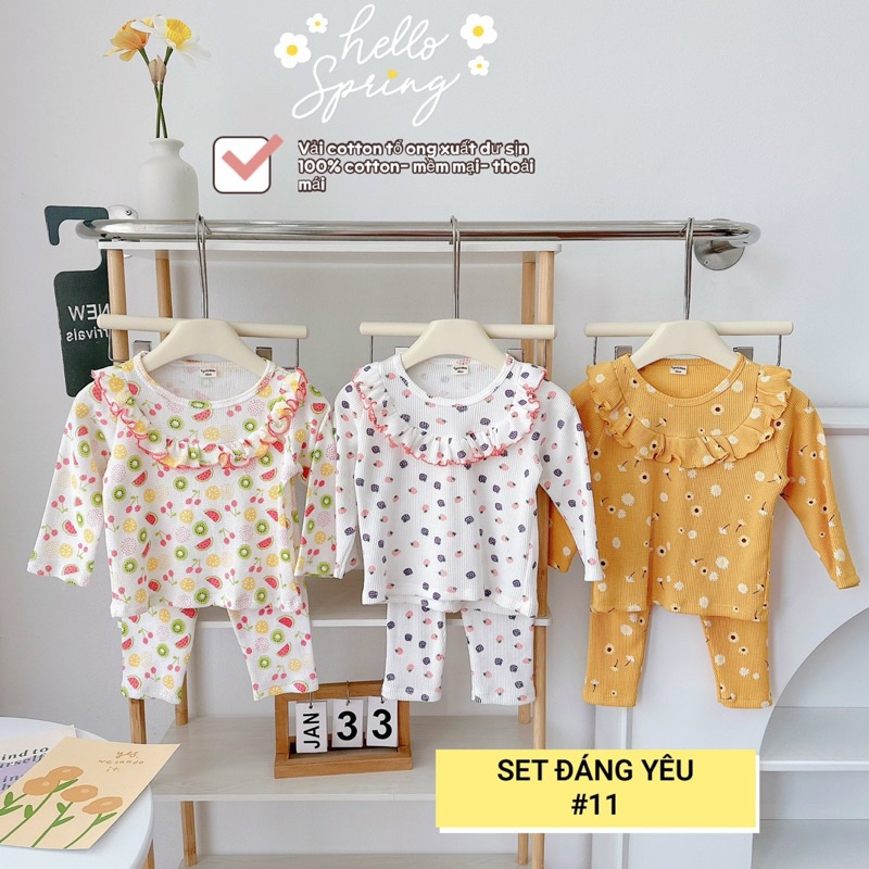 BỘ BÈO SIÊU XINH CHO BÉ, BỌ DÀI TAY THU ĐÔNG CHO BE GAI