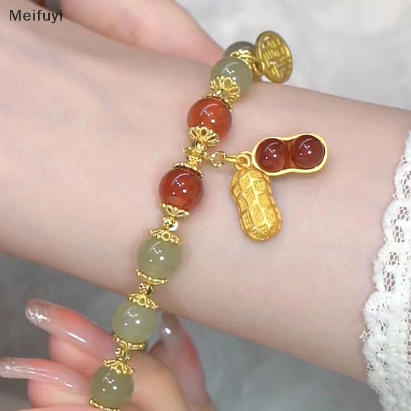 Vòng Tay Ngọc Bích Giả Hình Hạt Đậu Thời Trang harajuku Cho Nữ