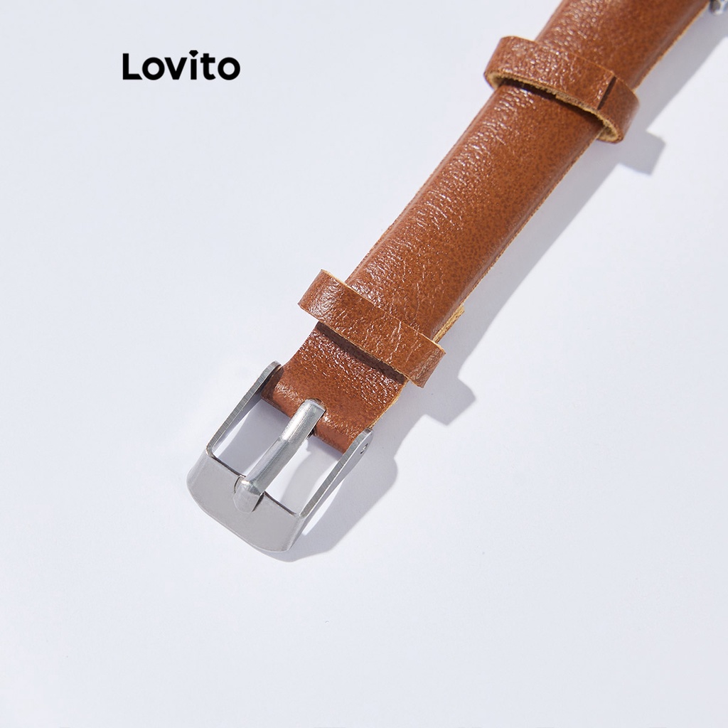 Đồng hồ Lovito thạch anh đơn giản màu trơn thường ngày cho nữ L63AD288