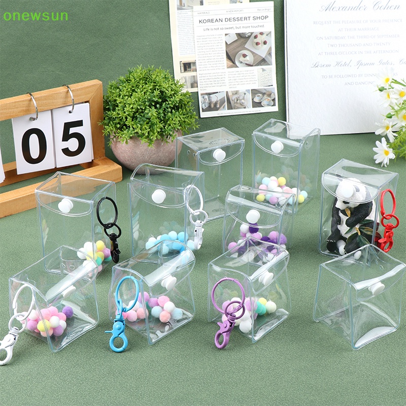 1 Bộ Túi Đựng Tiền Xu / Chìa Khóa / Tai Nghe / Túi Đựng Hình Búp Bê anime mini Trong Suốt Mới