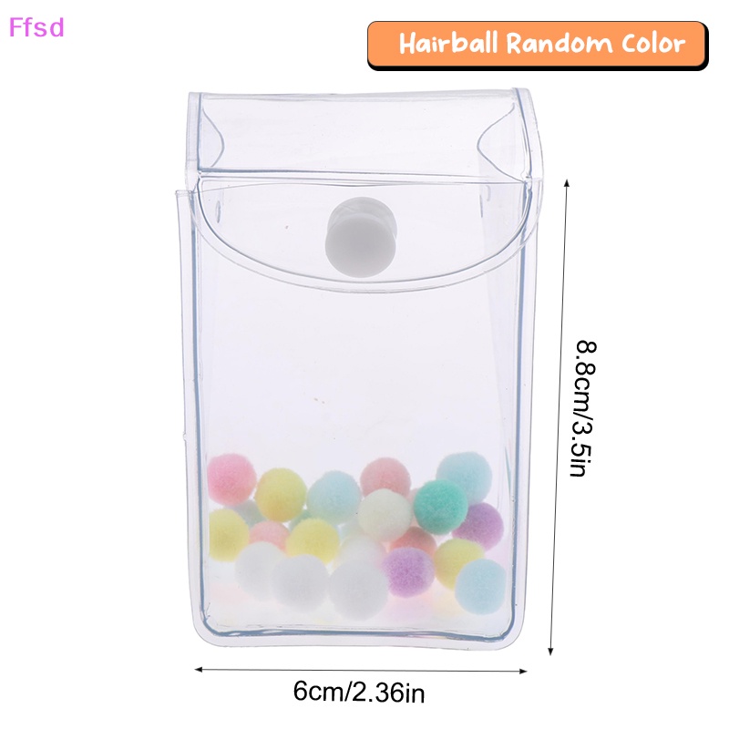 1 Bộ Túi Đựng Tiền Xu / Tai Nghe / Móc Khóa mini Trong Suốt Hình Búp Bê anime Kèm Quả Bông