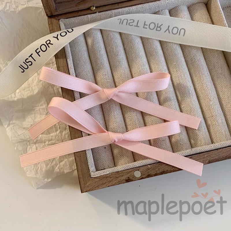 Kẹp Tóc Nơ Ruy Băng Màu Trơn Thời Trang Cho Nữ