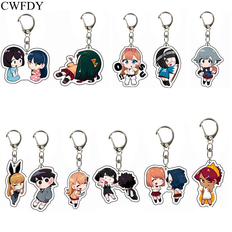 Móc khoá Kawaii Anime Komi Can‘t Communicate Keychain Komi Shoko and Tadano Hitohito Cartoon Figure Acrylic