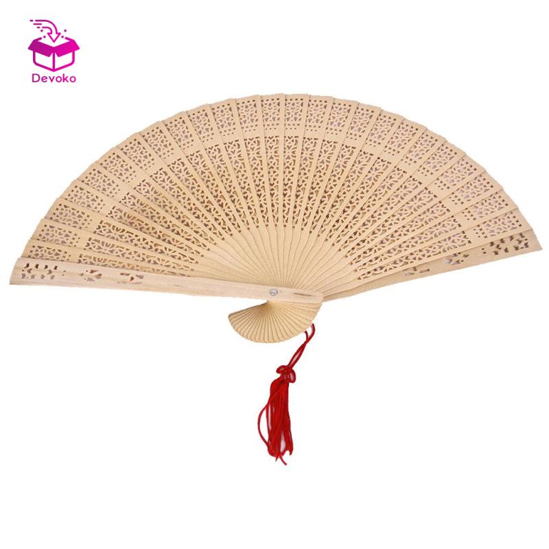 Quạt gỗ cầm tay DEVOKO phong cách Trung Hoa