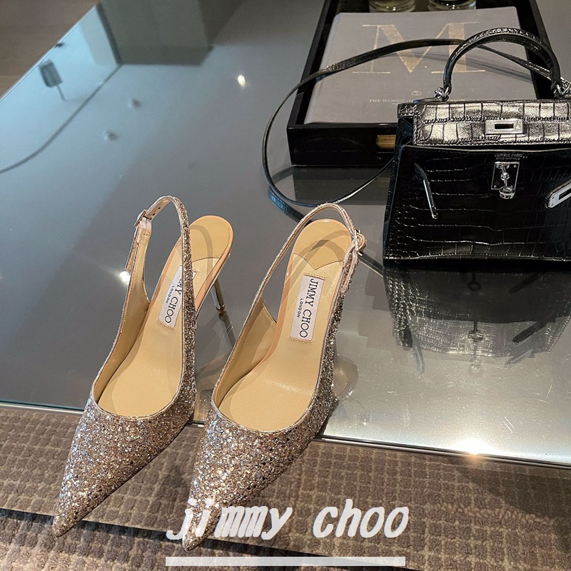 Giày Cao Gót 8cm Da Cừu Lấp Lánh Mũi Nhọn Thoải Mái Thời Trang Cho Nữ 34~40 up0s