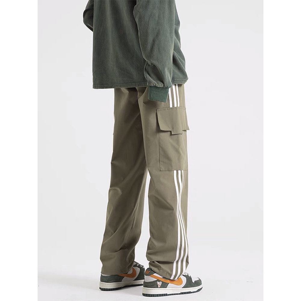 Quần jogger nam kẻ sọc dáng thể thao dây rút , phong cách retro đường phố EQ007 Meme