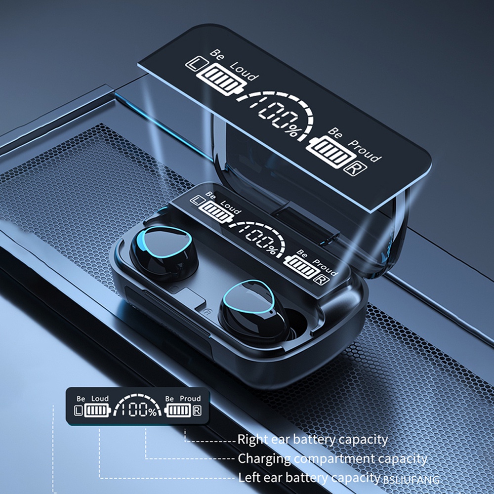 VIRWIR Tai Nghe Nhét Tai bluetooth Không Dây 3500mah tws Chống Ồn Có Màn Hình led Và mic