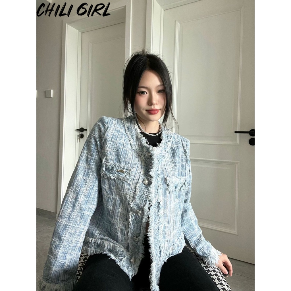 CHILI GIRL áo khoác jean áo khoác bomber Sôi động Chất lượng cao Popular High-quality WJK2390S7D37Z230912
