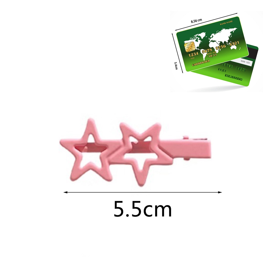 Set 1 / 5 Cặp Tóc Hình Ngôi Sao Năm Cánh Nhiều Màu Sắc Ngọt Ngào Thời Trang Cho Nữ
