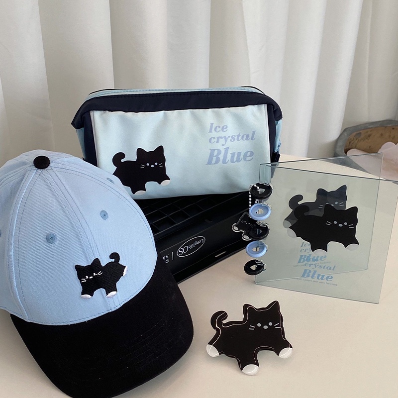 Hoạt Hình Túi Đựng Bút Chì / Đồ Trang Điểm Sức Chứa Lớn Hình Mèo Đen Dễ Thương Cho Học Sinh