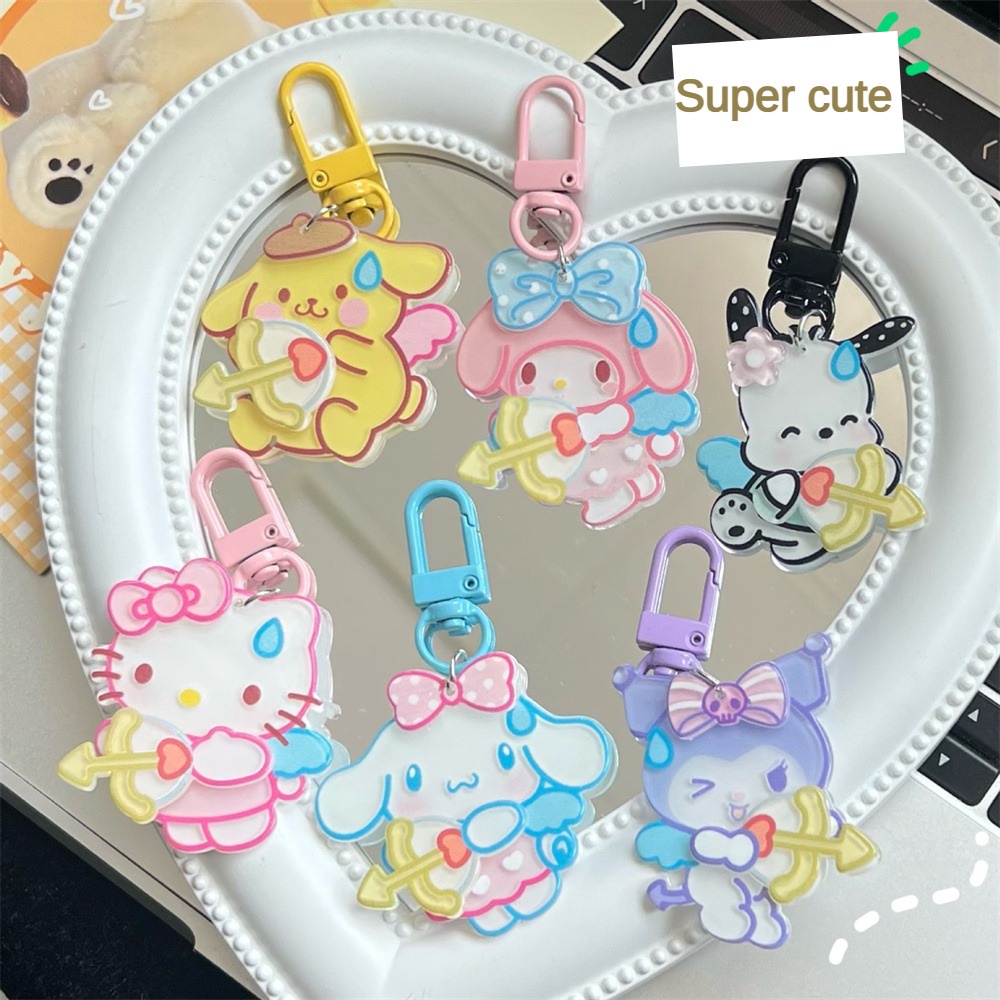 Sanrio Móc Khóa Hoạt Hình Kuromi Cinnamoroll Acrylic Móc Khóa Túi Bạn Gái Mặt Dây Chuyền Chất Lượng Cao Cặp Đôi Tặng Ba Lô Dễ Thương Đồ Trang Trí CHÚNG TÔI